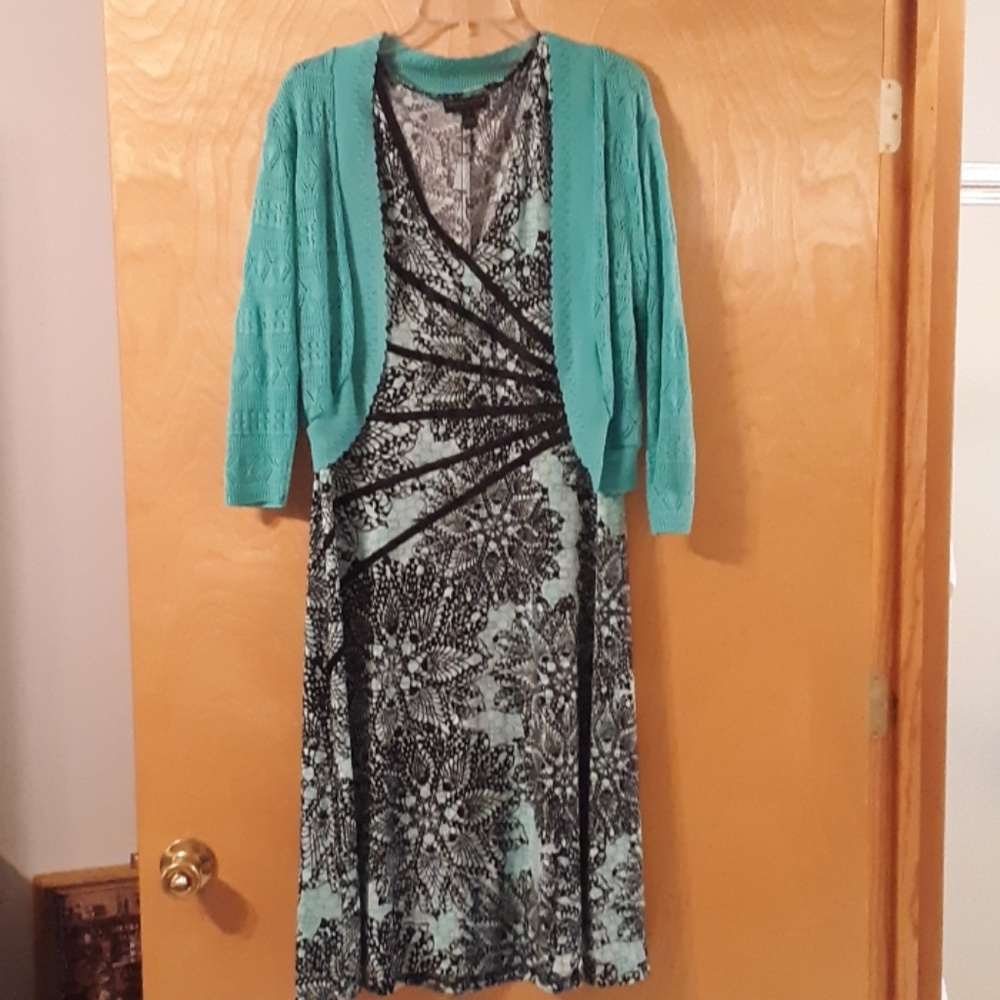 Dress with cardigan